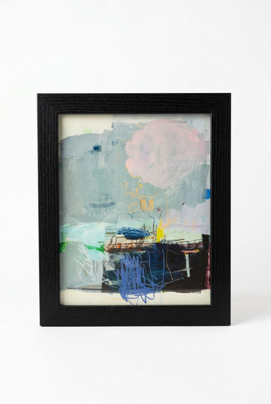 Framed art by Laurie Kwo featuring vibrant abstract design, displayed in a sleek frame, from The Vault Creative.