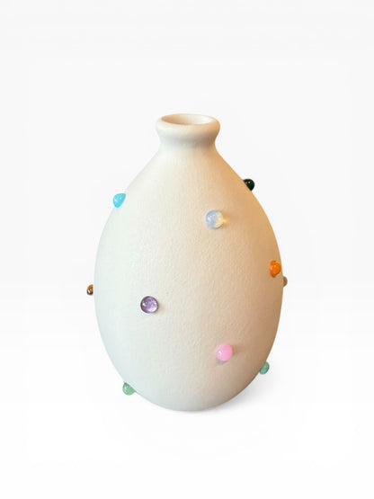 P. Grunsfeld Katie Bud Vase by The Vault Creative, ceramic flower vase with a sleek, modern design and artistic finish.