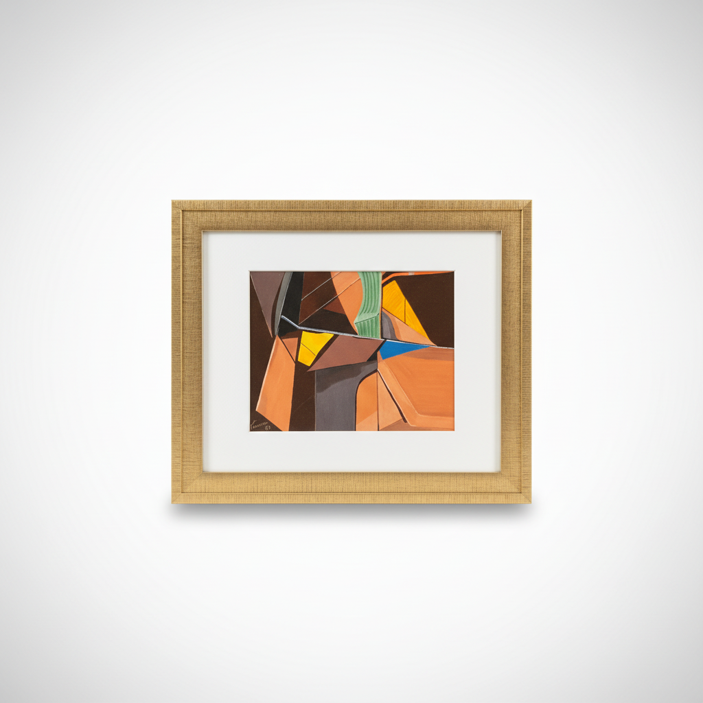 French Brown Abstract ‘89 artwork by The Vault Creative, featuring a modern abstract design with warm earthy tones and bold brushstrokes.