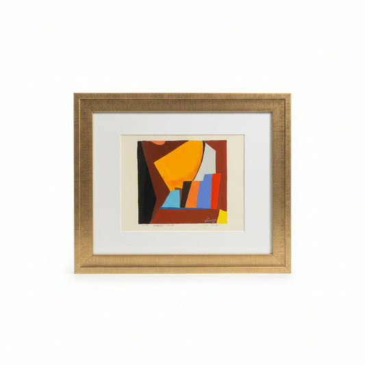 French Signed Abstract ‘89 artwork by The Vault Creative, featuring vibrant colors and dynamic brushstrokes on canvas.