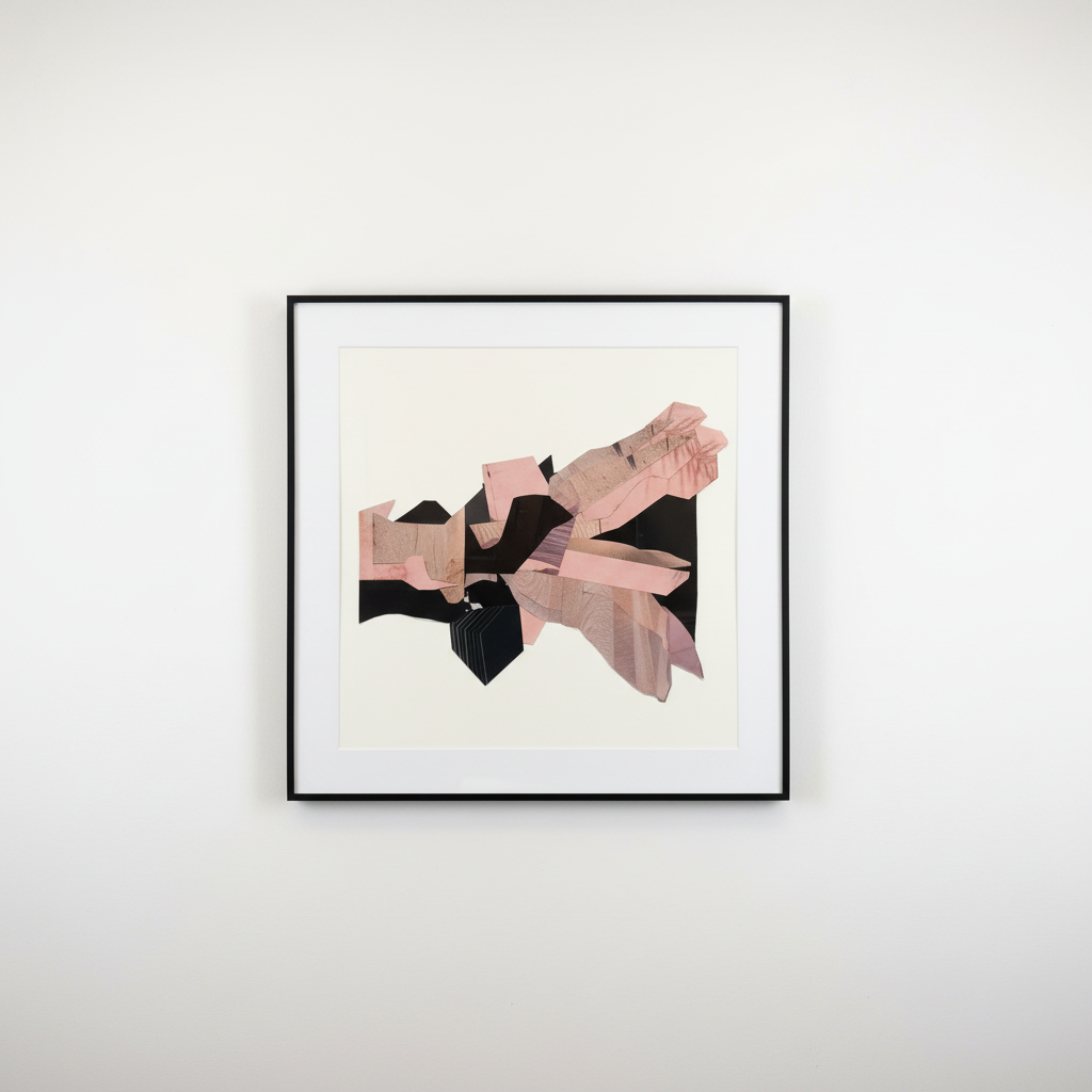 French collage art piece by The Vault Creative featuring vintage-inspired mixed media designs on canvas.
