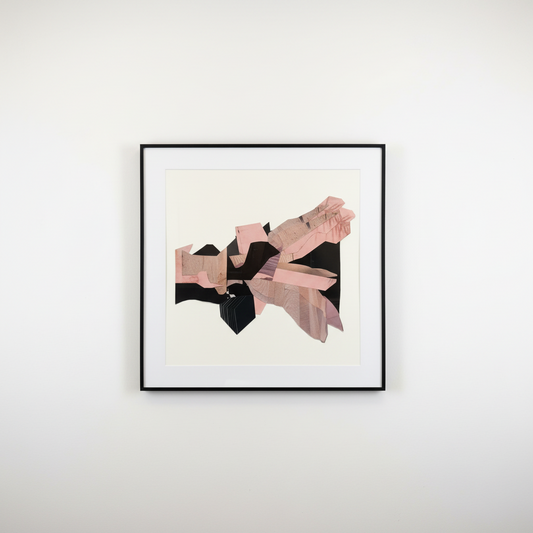 French collage art piece by The Vault Creative featuring vintage-inspired mixed media designs on canvas.