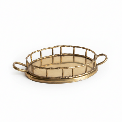 Small brass tray by The Vault Creative, showcasing a polished, decorative mini tray for jewelry or small items.