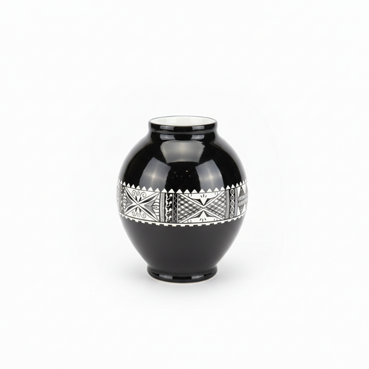 Vintage Limoges vase by The Vault Creative featuring delicate floral patterns and a classic elegant design.