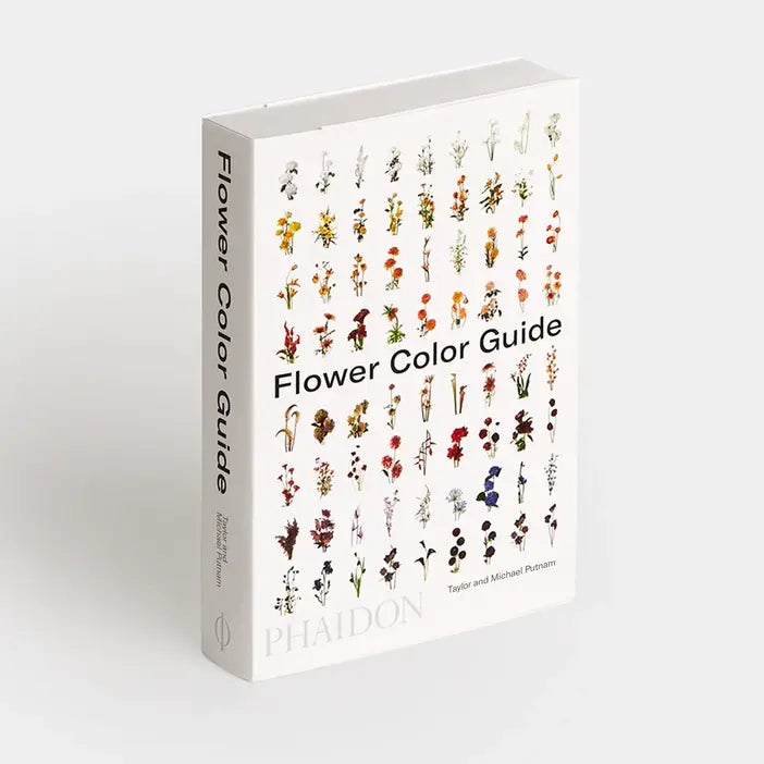 Phaidon Flower Color Guide book showing vibrant flower illustrations and color samples on a clean white background.