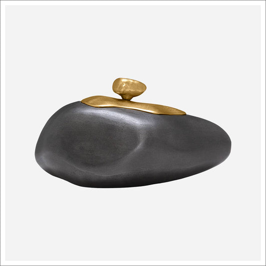 Large Finkle storage box by Kavana Decor from The Import Collection, featuring a wooden finish with metal handles.