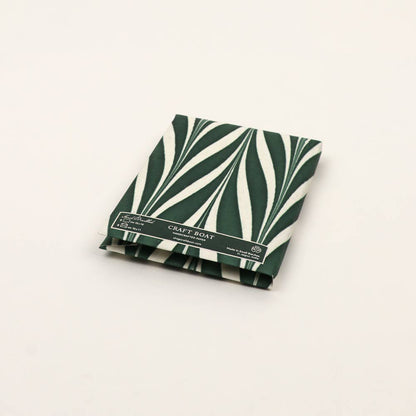 Green hand-marbled greeting card set by Craft Boat, featuring beautifully designed eco-friendly stationery with unique marbled patterns.