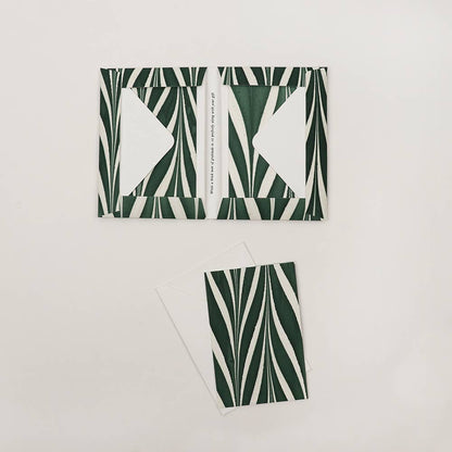 Green hand-marbled greeting card set by Craft Boat, featuring unique artistic designs on folded paper cards.