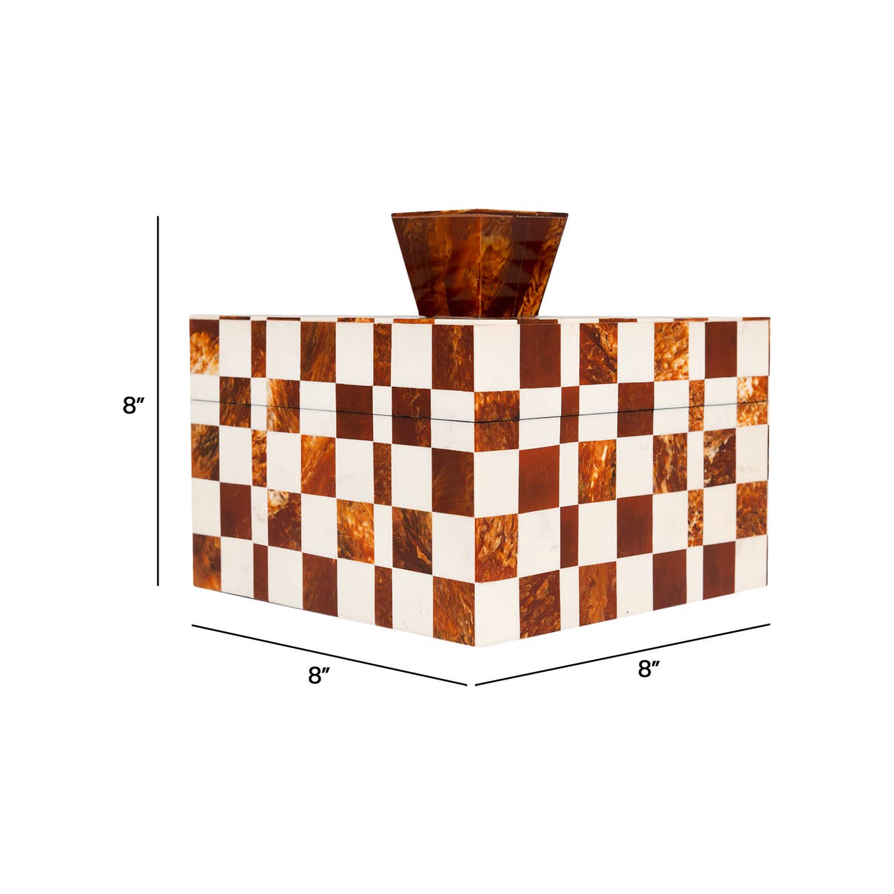 Kavana Decor Camiro Box, decorative storage box with intricate design, made by The Import Collection, placed on a wooden surface.