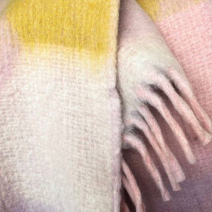 Malagoon soft lilac recycled throw blanket with a cozy woven texture