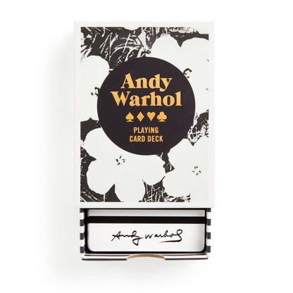 Warhol Pop Art playing card deck by Chronicle Books, featuring vibrant Andy Warhol-inspired designs on standard playing cards.