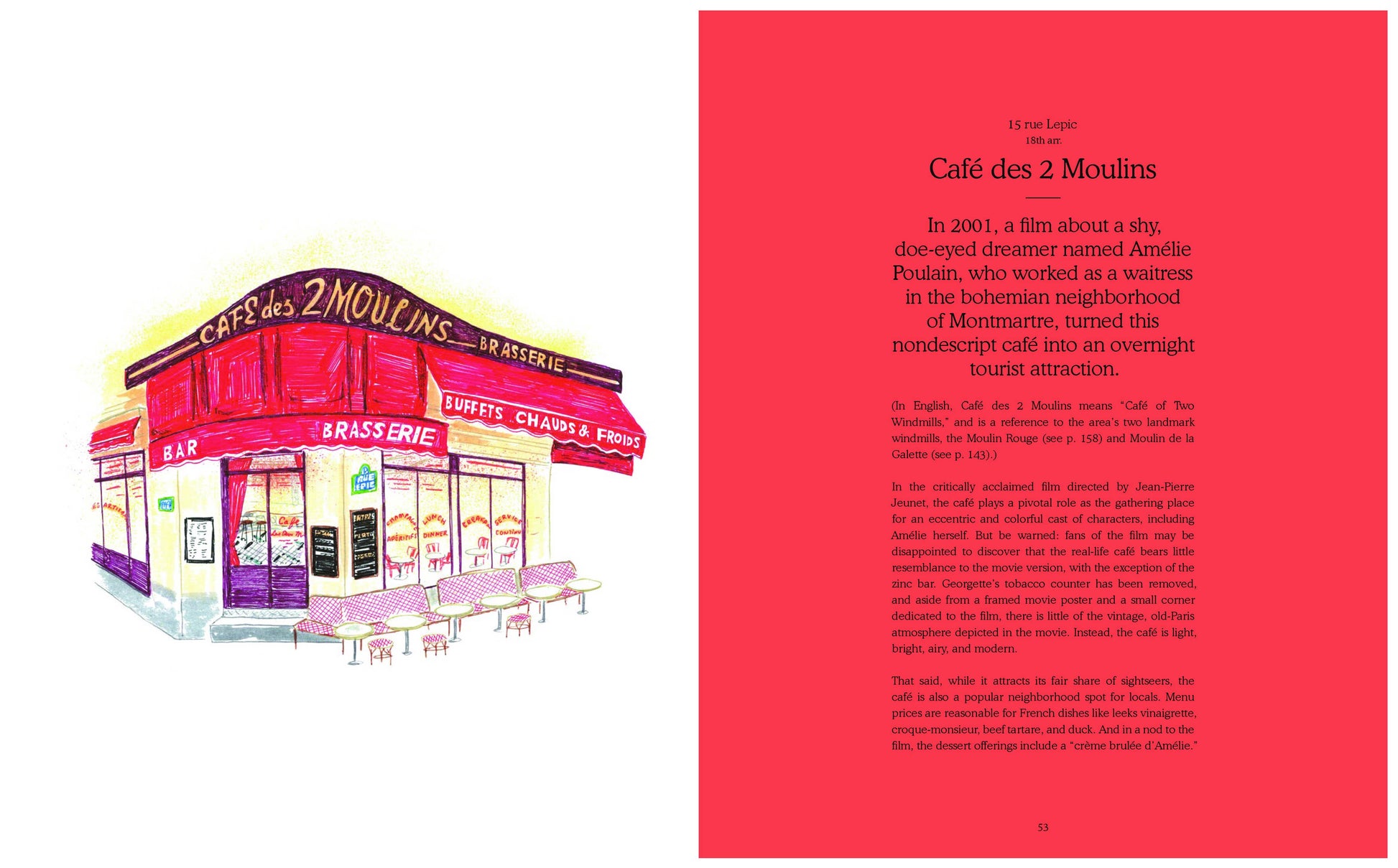 Illustration of a Paris shopfront with detailed storefronts and charming architecture from the book Paris Shopfronts by Penguin Random House LLC