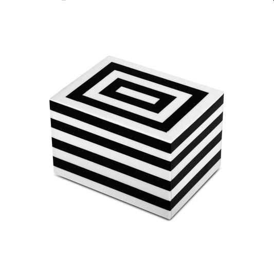Decorative box medley called Concentrics by Handicrafts Home, featuring colorful, nested storage boxes with intricate patterns.