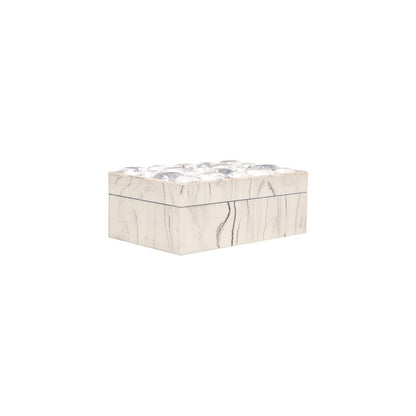 Larana Box by Kavana Decor, a decorative wooden storage box with intricate carvings and a rustic finish.