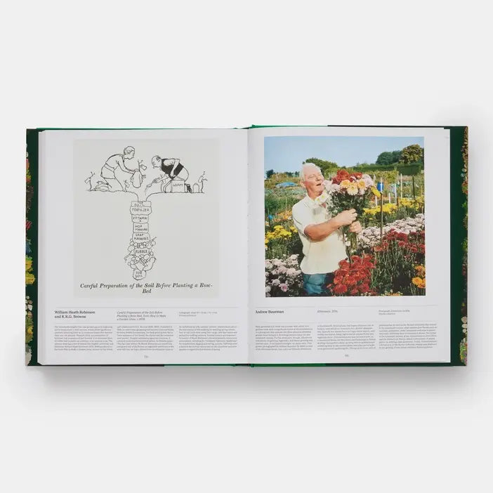 Phaidon garden book titled "Exploring The Horticultural World" with cover image featuring lush botanical illustrations.