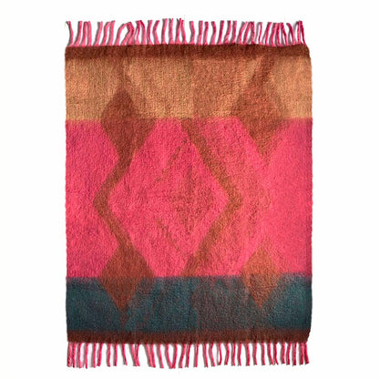 Malagoon Zapotec soft pink recycled throw blanket with woven texture