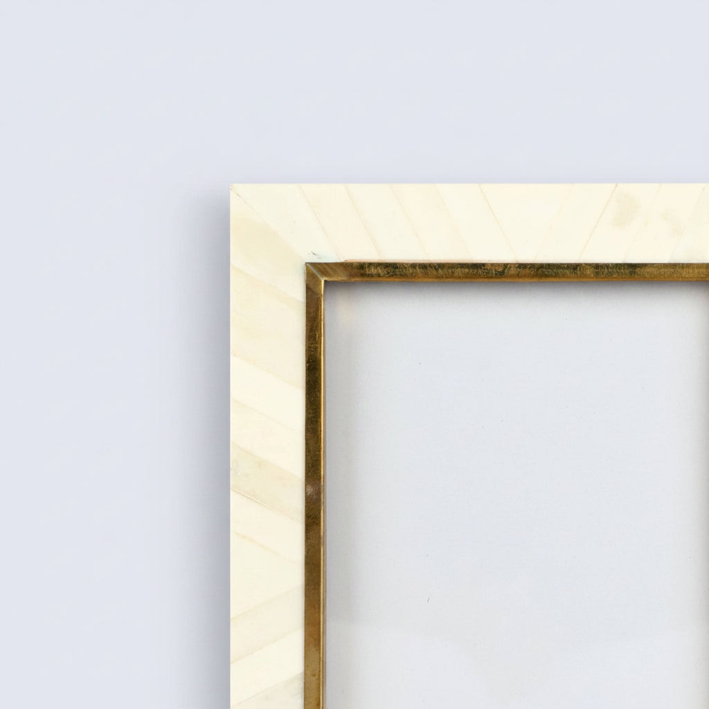Brass and Bone Inlay Picture Frame 5x7
