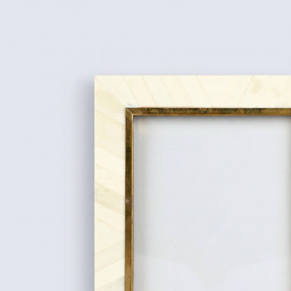 Brass and Bone Inlay Picture Frame 5x7