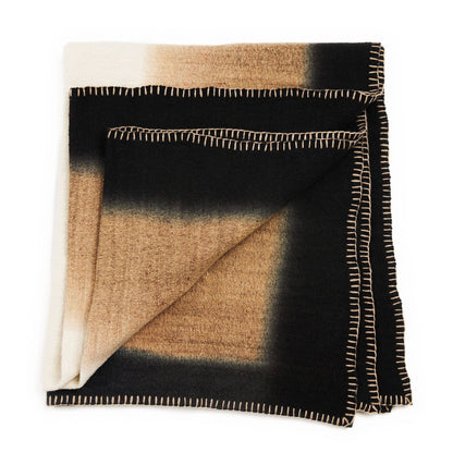Classic Modern Artisanal Siro Brown Throw Soft Plush Merino