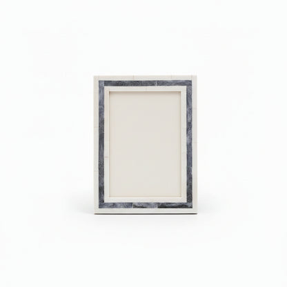 Cream and Grey Bone Inlay Border Picture Frame 4x6