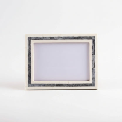 Cream and Grey Bone Inlay Border Picture Frame 4x6