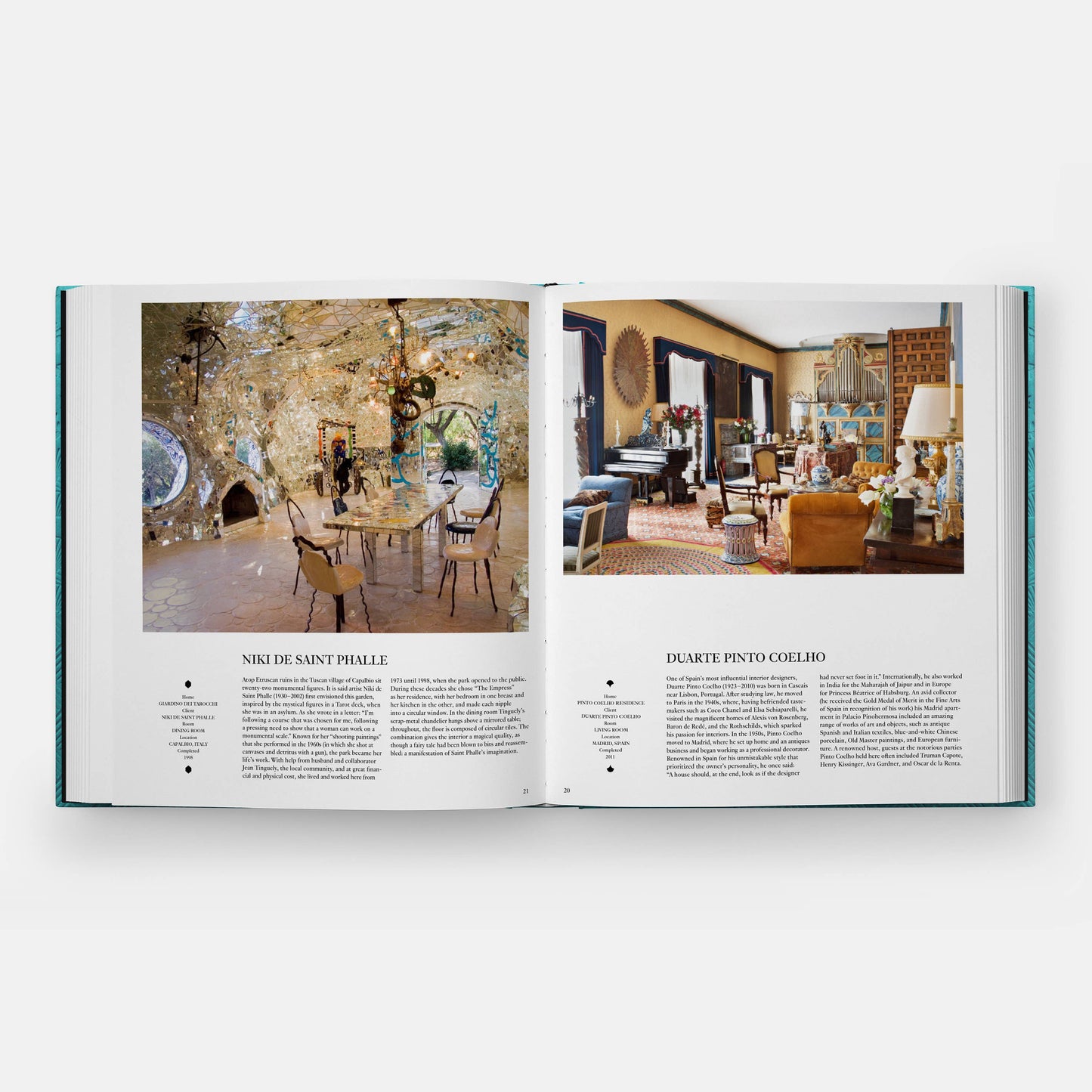 Sky blue cover of Phaidon’s Interiors: The Greatest Rooms of the Century book showing elegant interior room design.