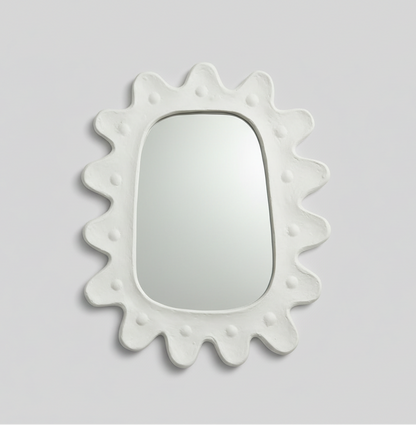 French scalloped mirror by ST x OH showing a decorative wall mirror with a scalloped edge and ornate frame design.